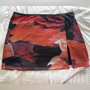 Princess Polly Red/Black Multi Floral Mini Skirt
